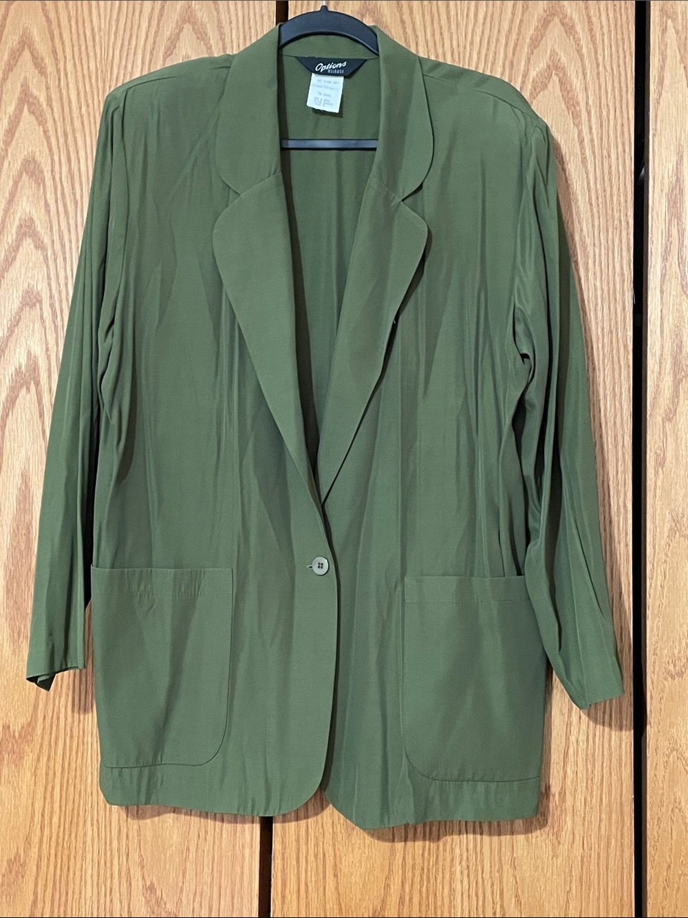 Casual Olive Green Single-Button Women's Blazer